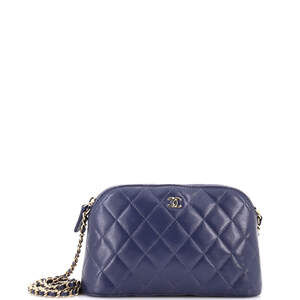 Chanel Cc Dome Zip Clutch With Chain #240505C41B